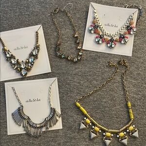 Stella & Dot Gold and Silver Necklace with Statement Design